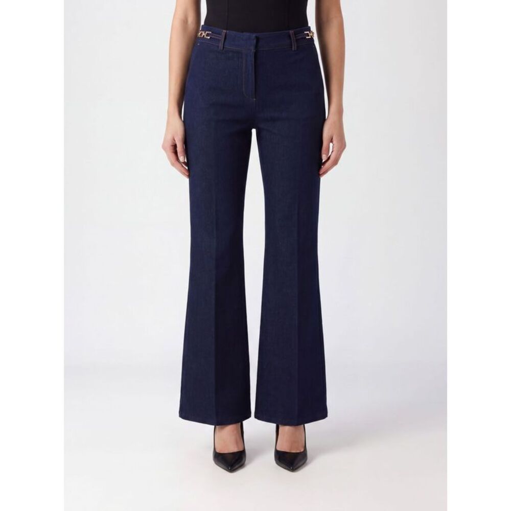 Liu Jo Women Liu Jo Mid-Rise Flared Jeans In Wool Blend Denim
